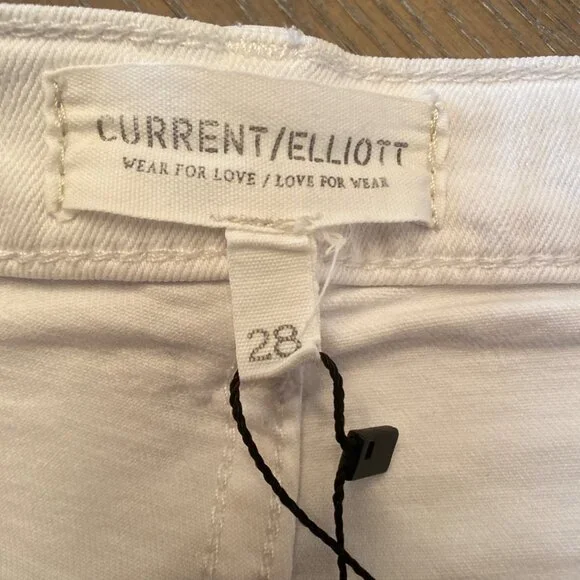 Current/Elliott Women's White Crop Flare Jeans, Size 28 - Picture 6 of 13